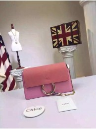 Chloe Faye Shoulder Bag Suede Leather 9201 Pink JH08957IT70