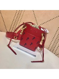 CHLOE Mini Roy leather bucket bag 3E128C red JH08887fk36