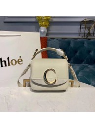 Chloe Original Calfskin Leather Top Handle Small Bag 3S030 White JH08863Gh26