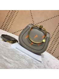 CHLOE Small Nile leather Horse bracelet bag 3E1302 grey JH08874uo30