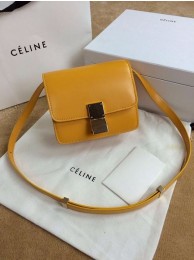 Copy 1:1 Celine Classic Box mini Flap Bag Smooth Leather 11041 Yellow JH06381GO58