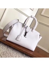 Copy Best SAINT LAURENT Monogram Cabas small leather tote 3807 white JH08115Xd42
