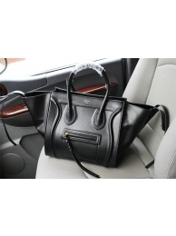 Copy Celine luggage phantom tote bag smooth leather 103 black JH06337Xq19