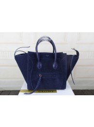 Copy Celine luggage phantom tote bag suede leather 3341 royal blue JH06342cS18