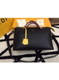 Copy Fendi BY THE WAY Bag Calfskin Leather 55208 Black&Yellow JH08767OM51