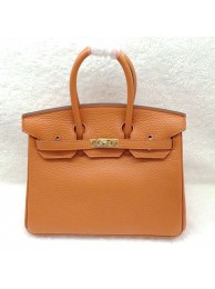 Copy Hermes Birkin 25CM Tote Bag Original Leather H25 Orange JH01686NX87