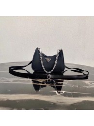 Copy Prada Re-Edition nylon mini shoulder bag 1TT122 black JH05002lZ95