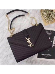 Copy Saint Laurent Classic Monogramme Caviar Leather Flap Bag 26588 black JH08165Ep86