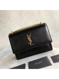 Copy Yves Saint Laurent Calfskin Leather Shoulder Bag Y542206B black JH07760wz58