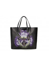 Designer Replica 2013 Givenchy Antigona Shopping Bag Printed flower G015 black JH09099Fi42