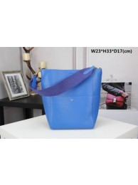 Designer Replica Celine SEAU SANGLE Original Calfskin Leather Shoulder Bag 3369 blue JH06222Jz48