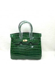 Designer Replica Hermes Birkin 25CM Tote Bag Croco Leather H8096 Green JH01659Fi42
