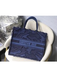 DIOR BLUE DIOR BOOK TOTE CAMOUFLAGE EMBROIDERED CANVAS BAG M1286 JH07081ha26
