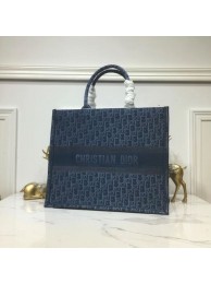 DIOR BOOK TOTE BAG IN EMBROIDERED CANVAS C1286 Blue JH07185bR82