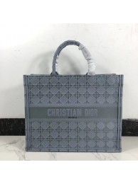 DIOR BOOK TOTE BAG IN EMBROIDERED CANVAS C1286 grey blue JH07102NR41