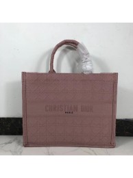 DIOR BOOK TOTE BAG IN EMBROIDERED CANVAS C1286 pink JH07103HE62