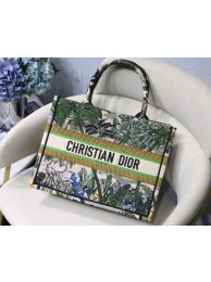 DIOR BOOK TOTE BAG IN EMBROIDERED CANVAS C1287 green JH07178MB38