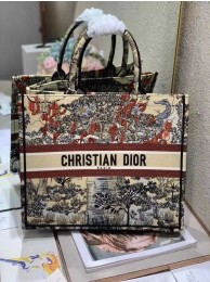 DIOR BOOK TOTE EMBROIDERED CANVAS BAG C1287-10 JH06949fY84