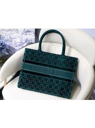 DIOR BOOK TOTE green Cannage Embroidered Velvet M1287Z JH06884xA12