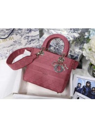 DIOR MEDIUM LADY D-LITE BAG Mallow Rose Cannage Embroidery M0565OREY JH06930MM62