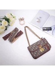 Dioraddict bag in brown Dior Oblique jacquard canvas calfskin leather M042 JH07533sj48