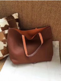 Fake AAAAA Hermes Shopping Bag Totes Clemence H036 Orange&Brown JH01435oE28