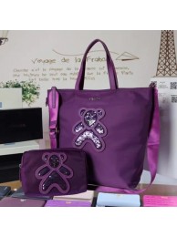 Fake Best Prada Nylon cloth casual bag BN2834 purple JH05645vH80