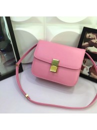 Fake Celine Classic Box Flap Bag Calfskin Leather 88008 Pink JH06373kd37