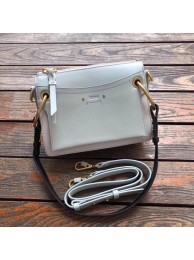Fake CHLOE Roy leather and suede small shoulder bag 20657 Light blue JH08893zI86