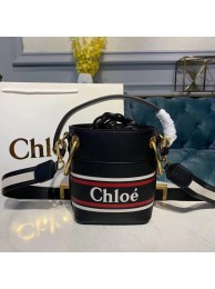 Fake Chloe Roy Mini Smooth Leather Bucket Bag 3S508 Black JH08849ET36