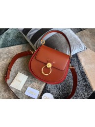 Fake CHLOE Tess leather and suede cross-body bag 3S152 brown JH08867wn47