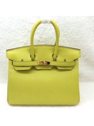 Fake Hermes Birkin 25CM Tote Bag Original Leather H25 Lemon Yellow JH01679El40