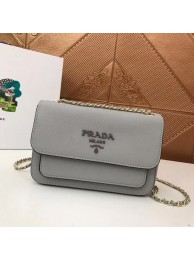 Fake Prada Calf leather shoulder bag 3011 grey JH05257Qo74