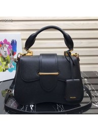 Fake Prada Embleme Saffiano leather bag 1BN005 black JH05121Ty15