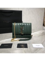 Fake Yves Saint Laurent Sheepskin Original Leather Shoulder Bag Y554125 Green JH07833gE29