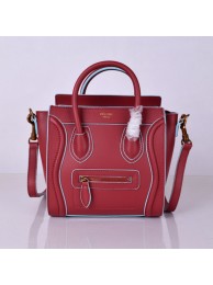 Fashion Celine Luggage Nano Bag Original Leather 8802-9 Burgundy JH06320Rn14