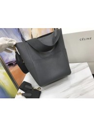 Fashion Celine SEAU SANGLE Original Calfskin Leather Shoulder Bag 3369 gray JH06219fa20