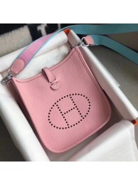 Fashion Hermes Evelyne original togo leather mini Shoulder Bag H15698 pink JH01431JD28