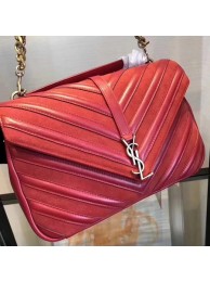 Fashion Imitation YSL Classic Calfskin Leather Flap Bag 2801 red JH08262dK58
