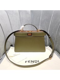 Fendi PEEKABOO ISEEU EAST-WEST leather bag 8BN323A green JH08492eT55