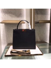 Fendi PEEKABOO REGULAR Handbag in black Roman leather 8BN304A JH08612ys25