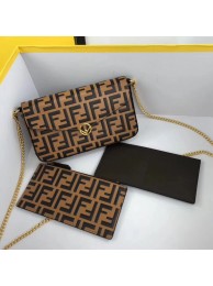 Fendi WALLET ON CHAIN WITH POUCHES leather mini-bag 8BS032 apricot JH08547ui32