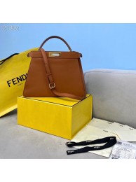 First-class Quality Fendi PEEKABOO ISEEU MEDIUM leather bag 70193 brown JH08482JF90