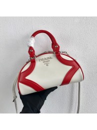 First-class Quality Prada Calf skin tote 1BD071 white&red JH05113Vu63