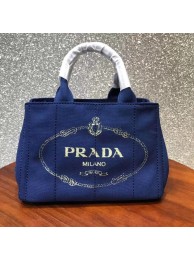 First-class Quality Prada Fabric Printed Tote 1BG439 blue JH05532JF90