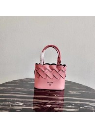 First-class Quality Prada Leather Tress Tote 1BG318 pink JH04942JF90