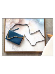 GIVENCHY leather and suede shoulder bag 9337 blue JH09002Ks55