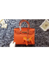 Hermes Birkin 30CM tote bags litchi leather H30 orange JH01731fH28