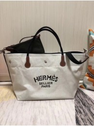 Hermes Canvas Shopping Bag H0734 white JH01438uK17