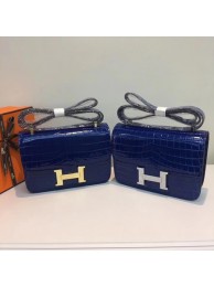 Hermes Constance Bag Croco Leather H6811 blue JH01649Td71